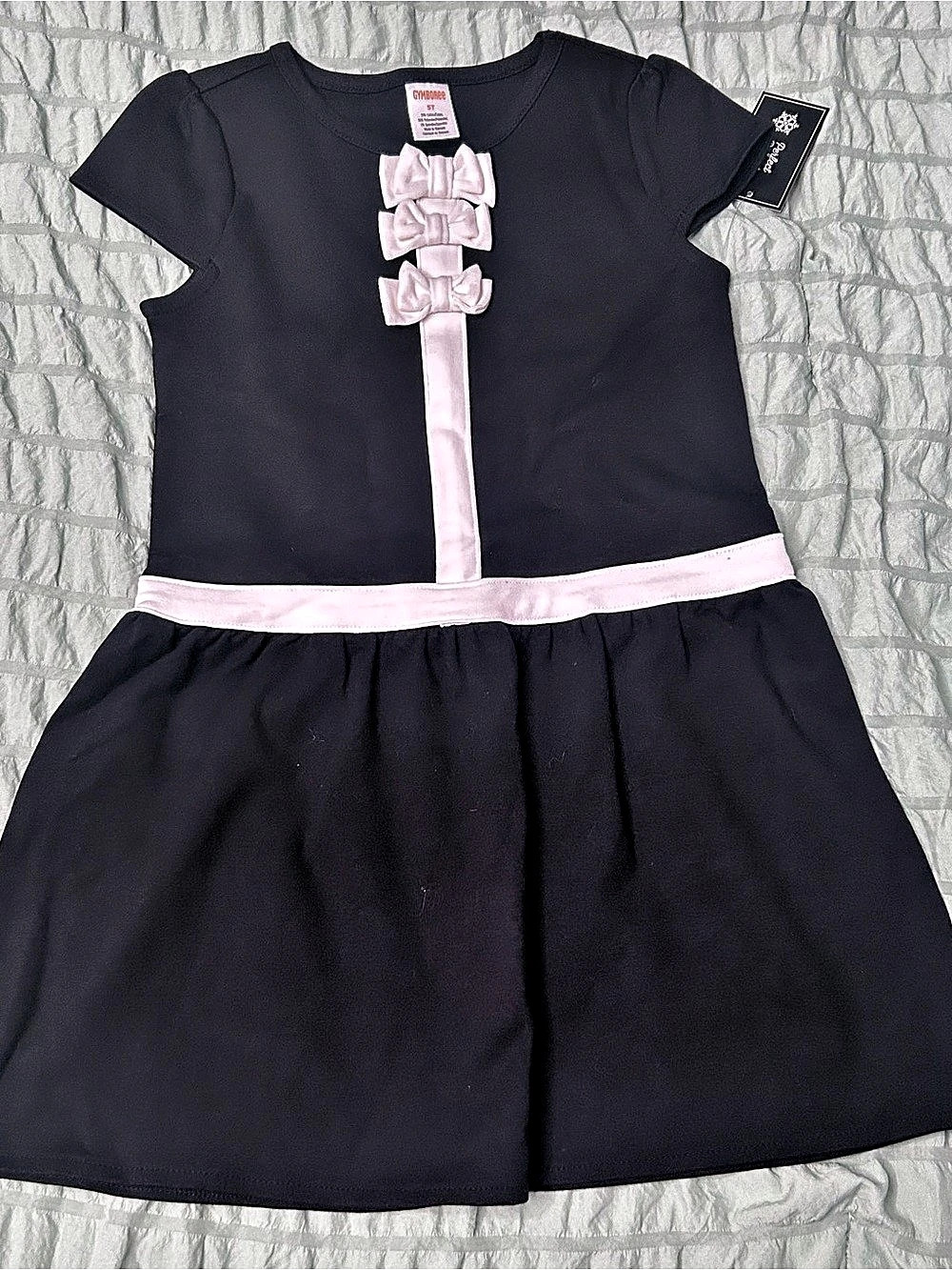 Gymboree Long Sleeve Bow Dress Girls Black & Pink Size 5T